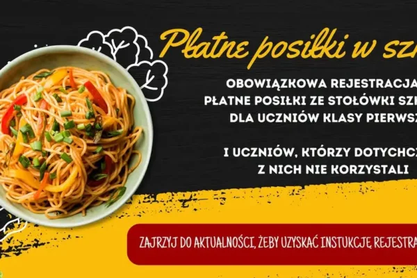 Obowiązkowa rejestracja na płatne obiady w stołówce szkolnej w PSP Dobre