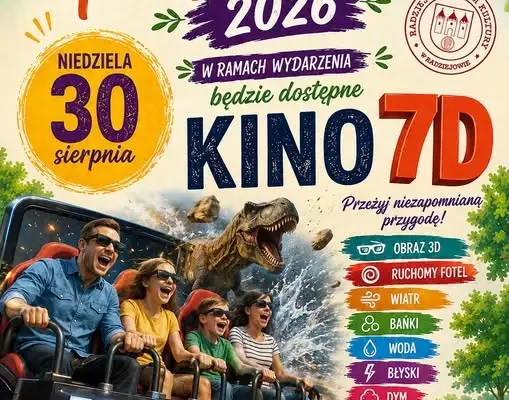Kino 7D na Rodzinnym Pożegnaniu Lata w Radziejowie – sprawdź szczegóły