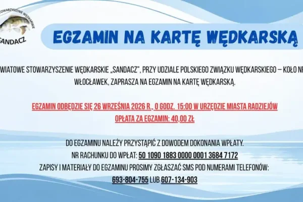 Egzamin na kartę wędkarską w Radziejowie – zapisy trwają
