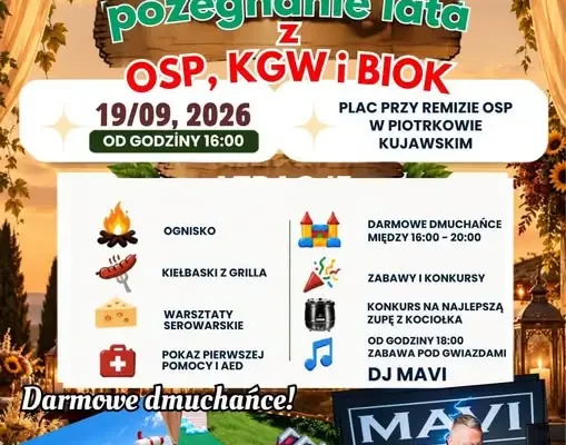Pożegnanie lata w Piotrkowie Kujawskim – zupa z kociołka, serowarskie warsztaty i zabawa pod gwiazdami