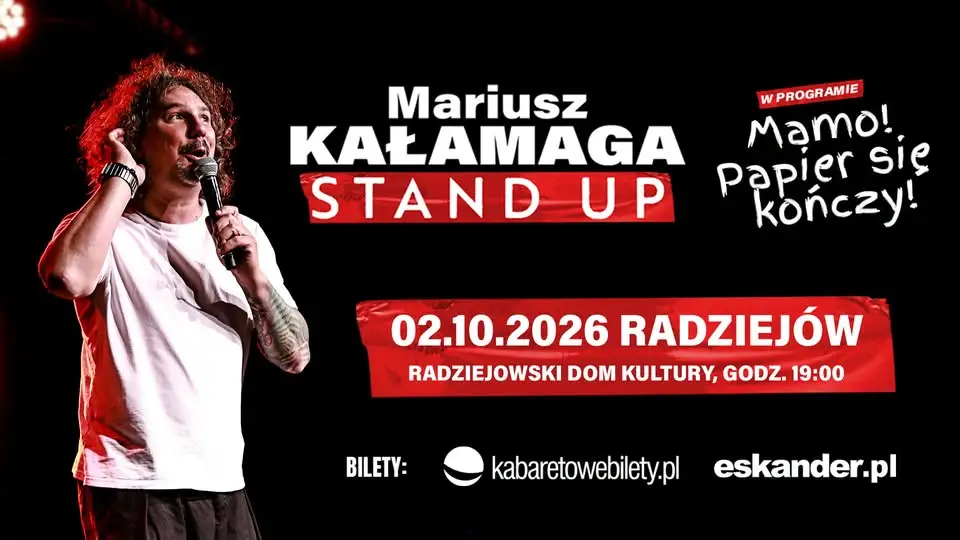 Ostatnia szansa na bilety! Stand-up Mariusza Kałamagi już jutro w Radziejowie
