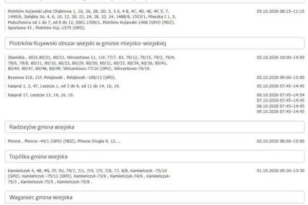 Planowane wyłączenia prądu w powiecie radziejowskim. Sprawdź, gdzie zabraknie energii