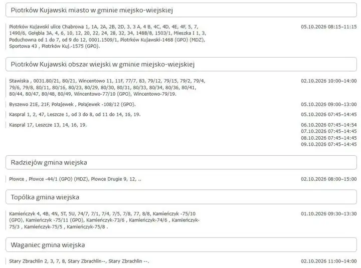 Planowane wyłączenia prądu w powiecie radziejowskim. Sprawdź, gdzie zabraknie energii