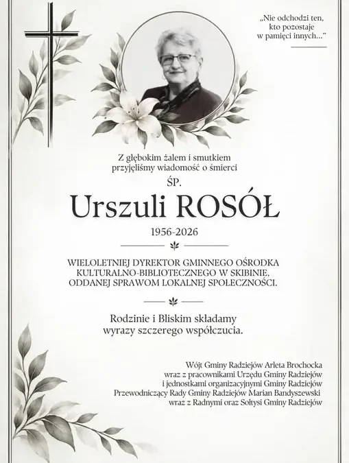 Zmarła Urszula Rosół – wieloletnia dyrektor GOKBiS w Skibinie