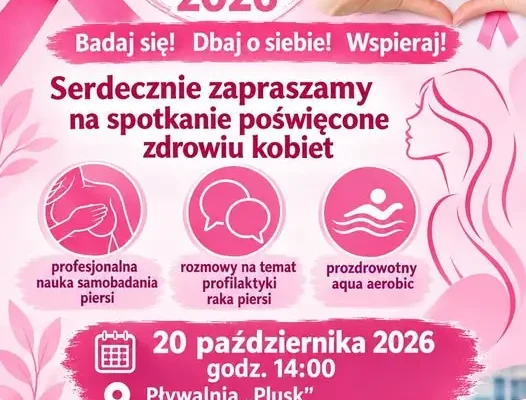 Różowy Październik na pływalni – spotkanie o zdrowiu kobiet już 20 października