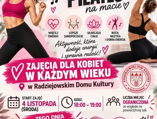 Cardio Dance i Pilates w Radziejowskim Domu Kultury – pierwszy trening gratis