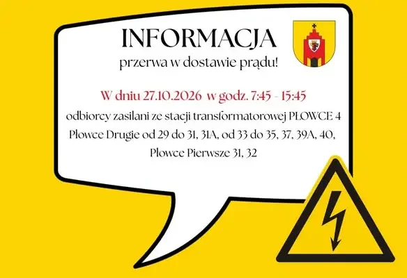 Planowane wyłączenia prądu w gminie Radziejów – Płowce 27 i 28 października