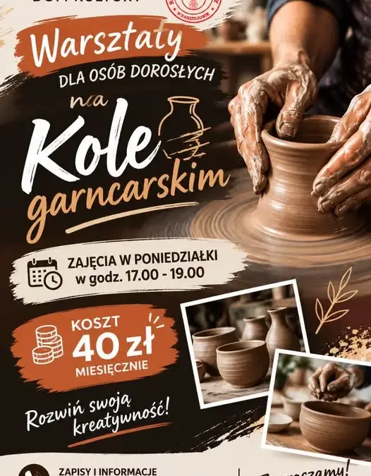 Radziejowski Dom Kultury: dwa wolne miejsca na warsztaty garncarskie dla dorosłych