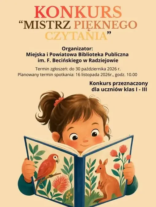 Konkurs „Mistrz Pięknego Czytania” w Radziejowie – ostatni tydzień na zgłoszenia