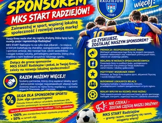 MKS Start Radziejów szuka sponsorów. Klub kusi ulgą podatkową