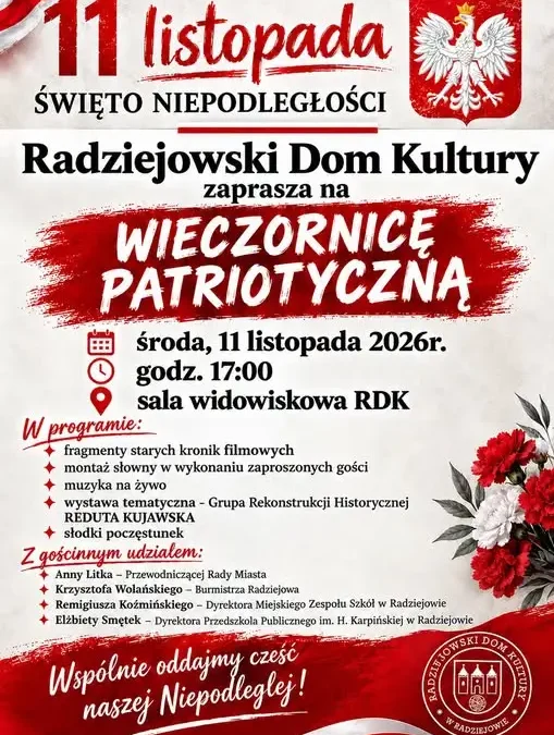 Radziejów zaprasza na wieczornicę patriotyczną z okazji 11 Listopada