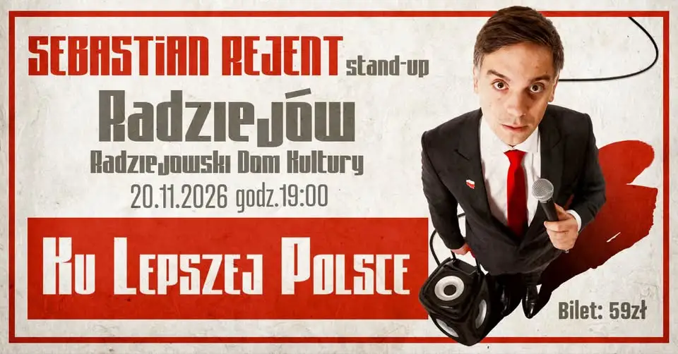 Sebastian Rejent z roastowym stand-upem w Radziejowie – 20 listopada